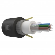 Оптический кабель Дроп-круглый 8 волокон 1 кН SM 9/125 G.657.A1 с центральной трубкой упрочняющей силовой элемент стеклонити полиэтилен